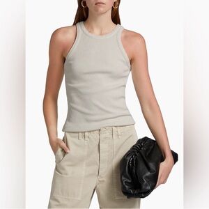 Agolde Light Gray Ribbed Rayne tank